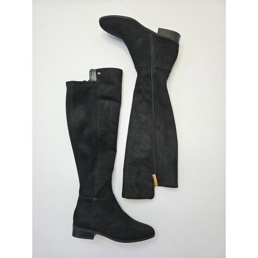 MICHAEL Michael Kors Bromley Flat Boots Faux Leather Size 5.5M Black NWT